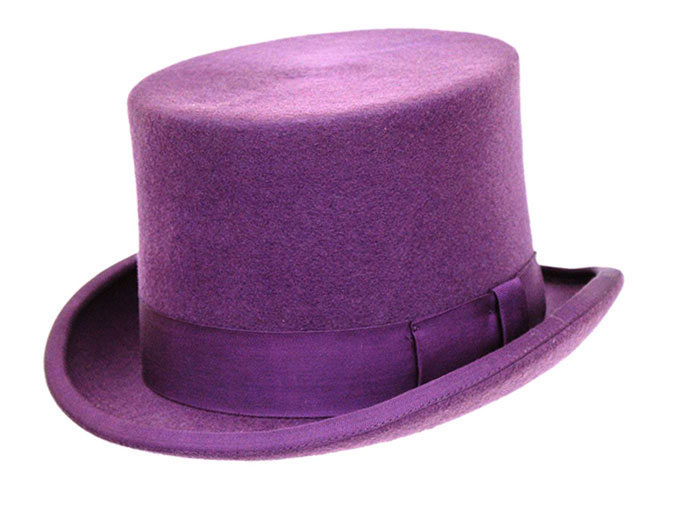 Maroon Denton Hats Wool Felt Top Hat
