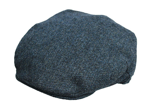 Brown and Grey Blue Cheshire Wool Tweed Flat Cap 